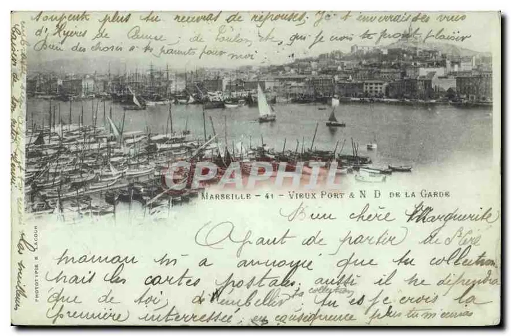 Alter Hafen & Notre-Dame de la Garde — Marseille — Phototype R. Clouin - Vorderseite