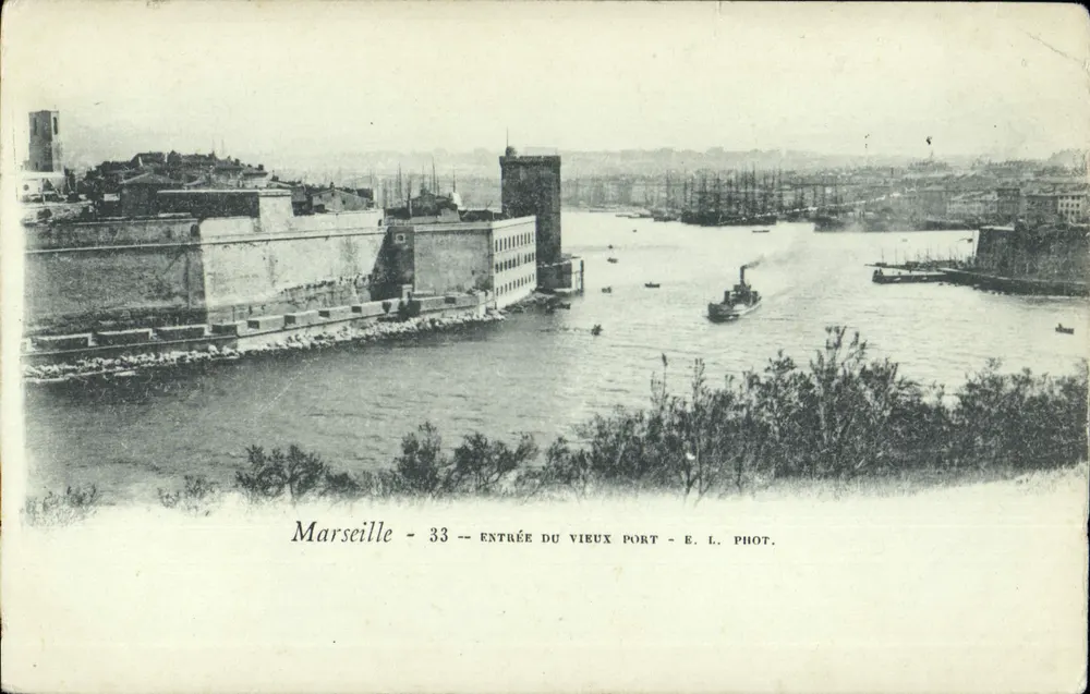 Marseille - Eingang zum Alten Hafen - E. L. Phot. - Vorderseite