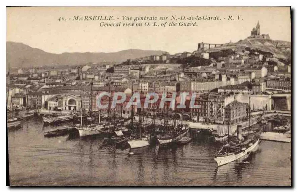 MARSEILLE - Allgemeiner Blick auf Notre-Dame-de-la-Garde - R. V. - Vorderseite
