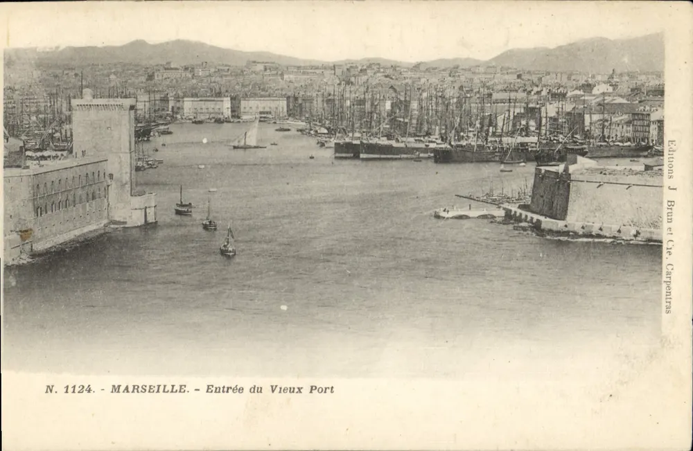 Marseille — Eingang zum Alten Hafen — Éditions J. Brun et Cie, Carpentras, Nr. 1124 - Vorderseite
