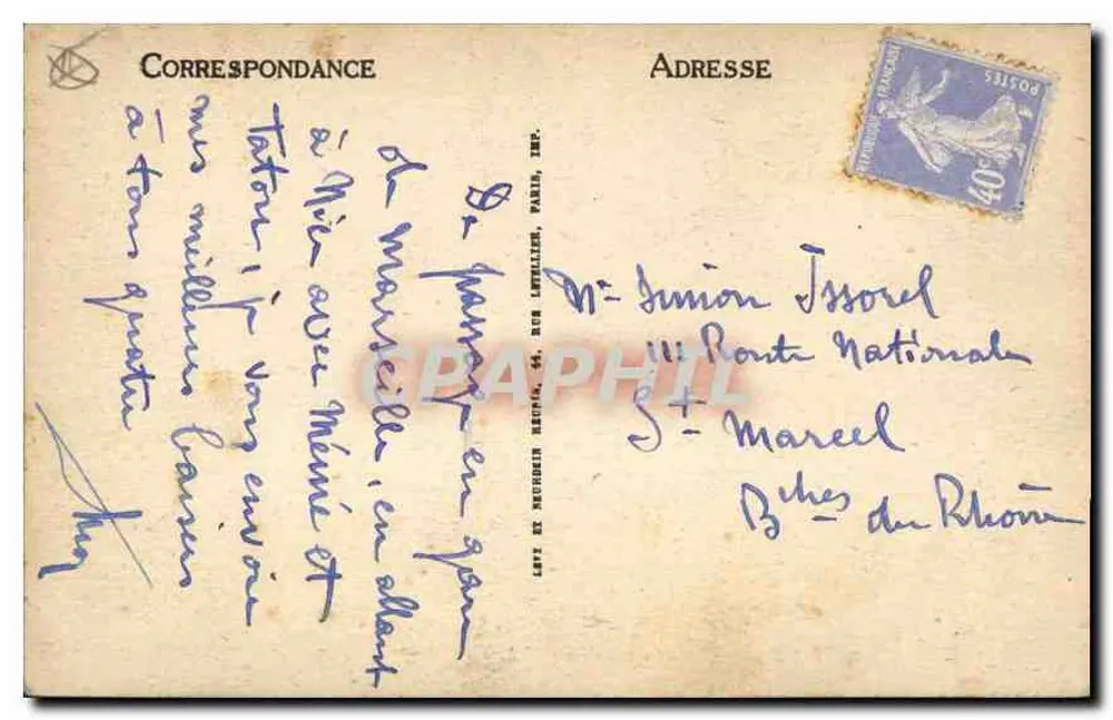 Marsiglia — L'Hotel de Ville — LL - Verso