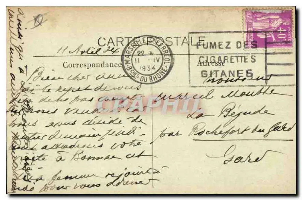 Marseille — La Marseillaise — A Prefeitura — E.L. n°28 - Verso