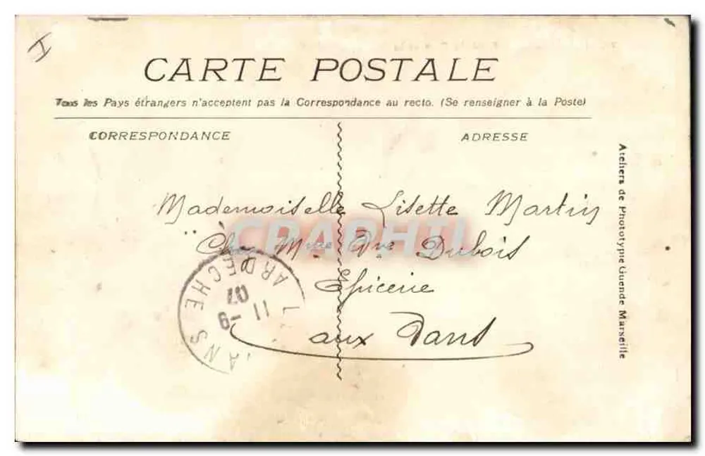MARSEILLE — Quai du Port und das Rathaus — Unbekannter Verleger, Nr. 147 - Rückseite