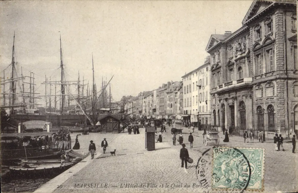 Marseille — Rathaus und Hafenkai — unbekannter Verlag, Nr. 29 - Vorderseite