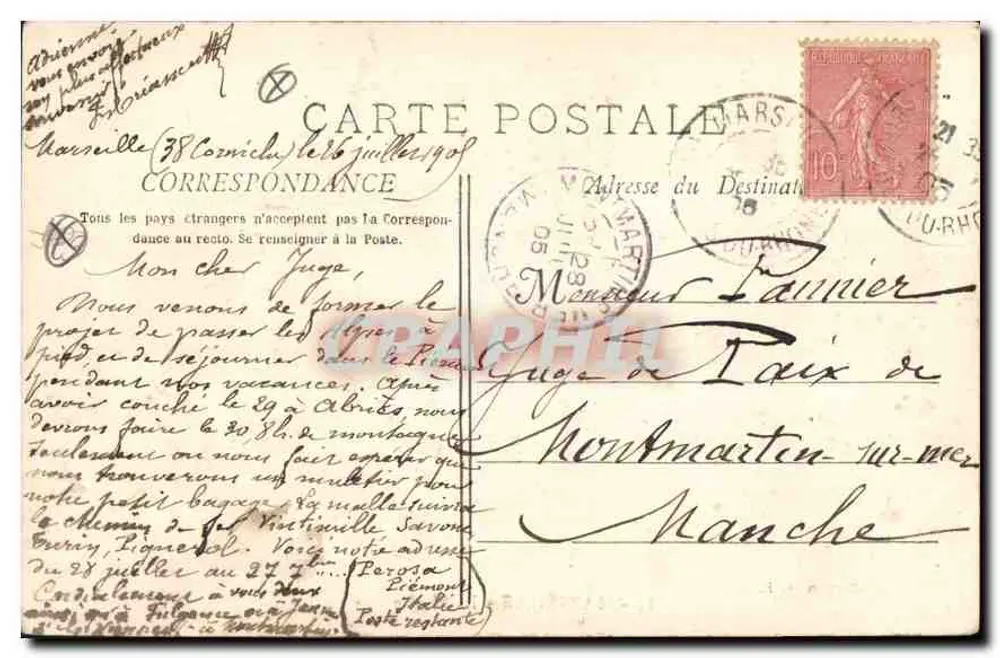 Marselha - A Prefeitura (A fachada de Pierre Rijot) — Coleção B. F. — n°12 - Verso