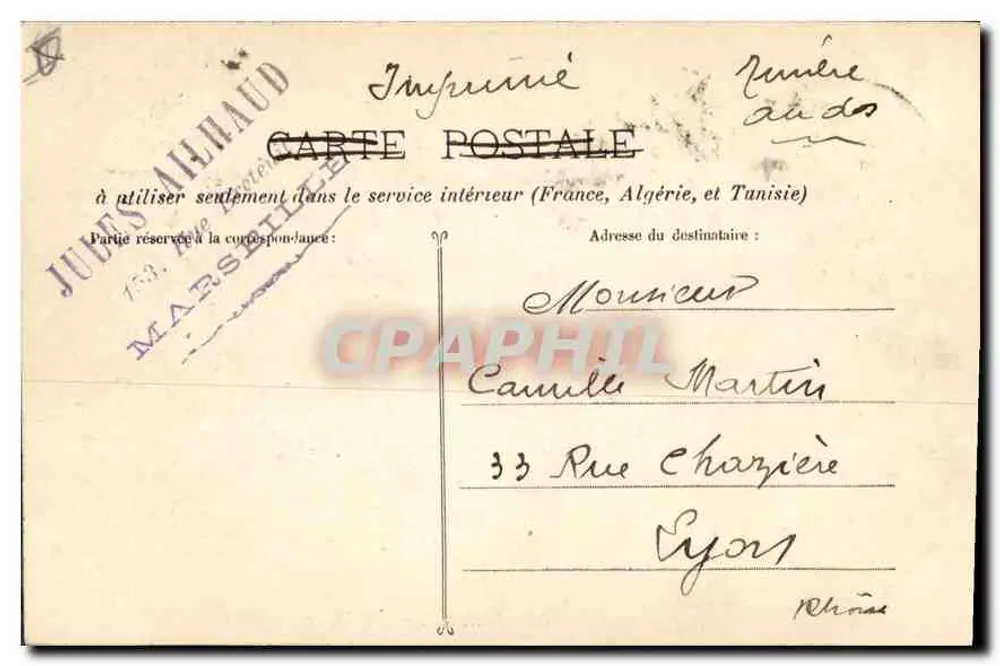 Marseille - La Mairie — uitzicht op de straat met tram en kade — R.Y.V.P. n°83 - Achterkant