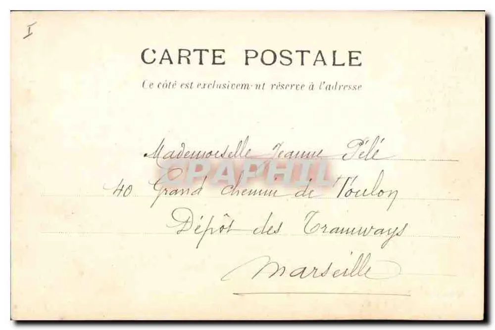 Marselha — Hotel-de-Ville — E. A. 8, R. Jeune-Anacharsis - Verso
