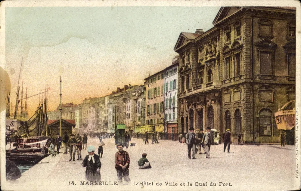 Marseille — Das Rathaus und der Hafenkai — Edition C. Marlière - Vorderseite