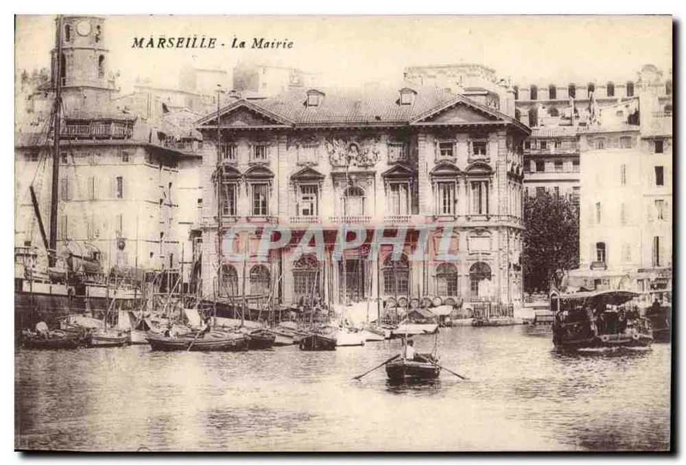 Marseille - A Prefeitura — vista do porto com barcos — editor desconhecido - Frente