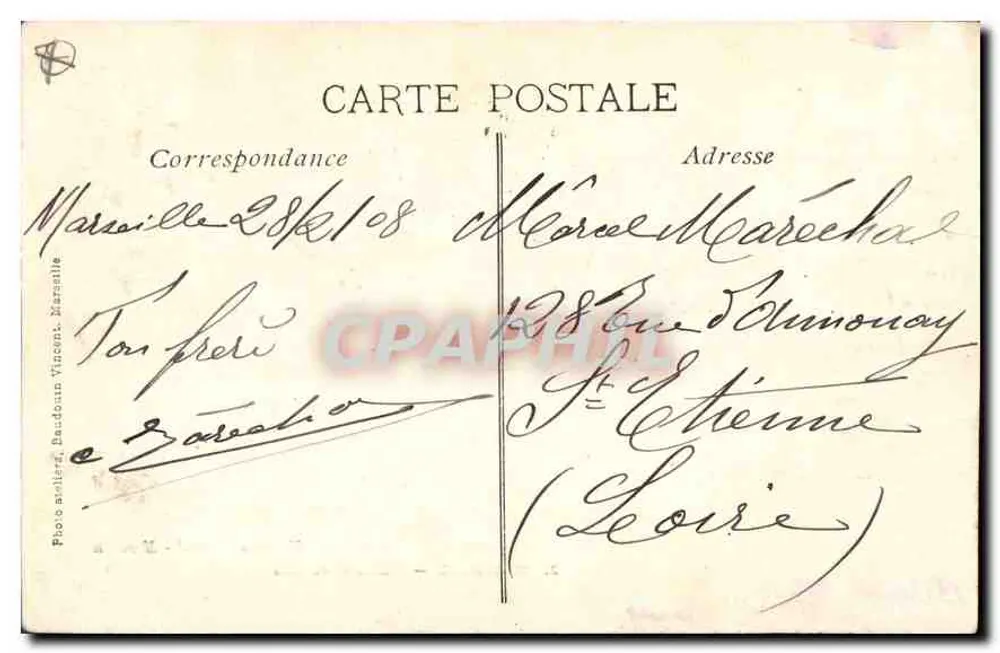 Marselha — O Hotel de Ville — Magasin Général - Verso
