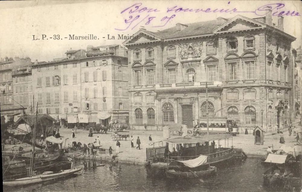 Marselha - A Prefeitura — vista do porto com barcos — L.P.-33 - Frente