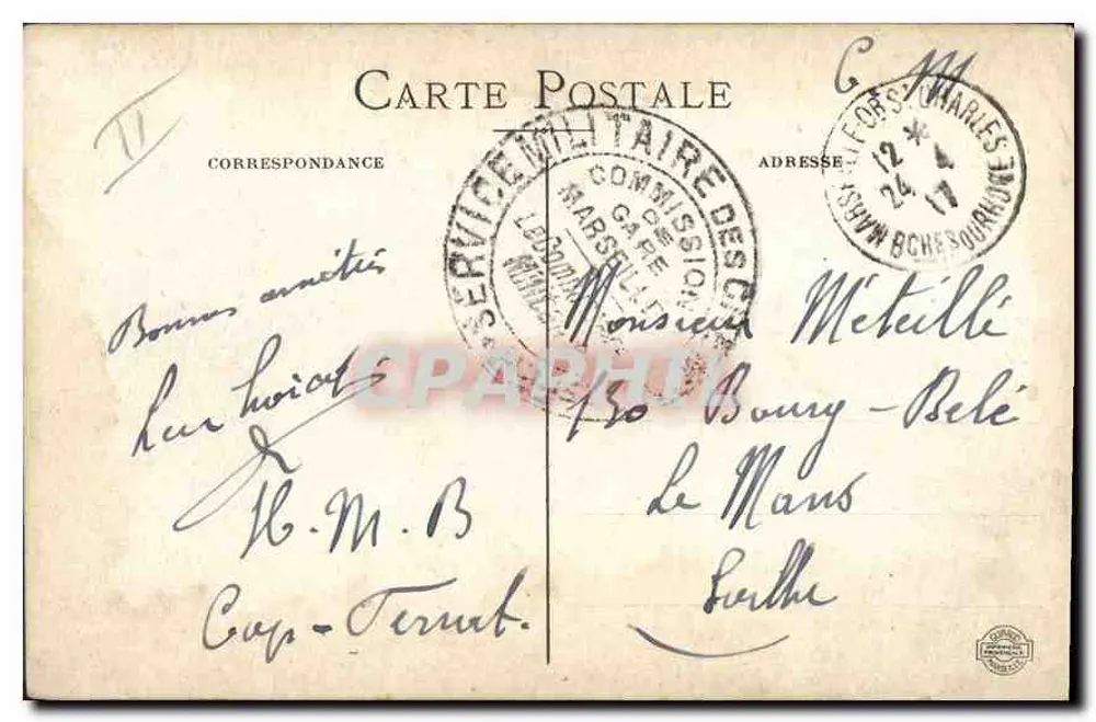 Marseille - A Prefeitura - I. P. - Verso