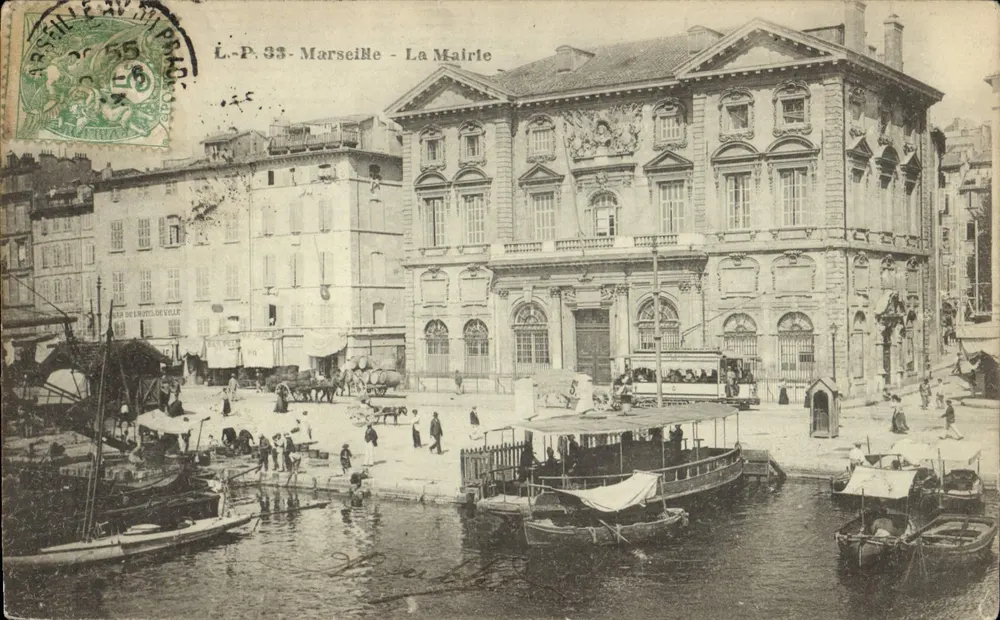 Marseille - A Prefeitura — vista do porto com barcos — editor L.P. 33 - Frente