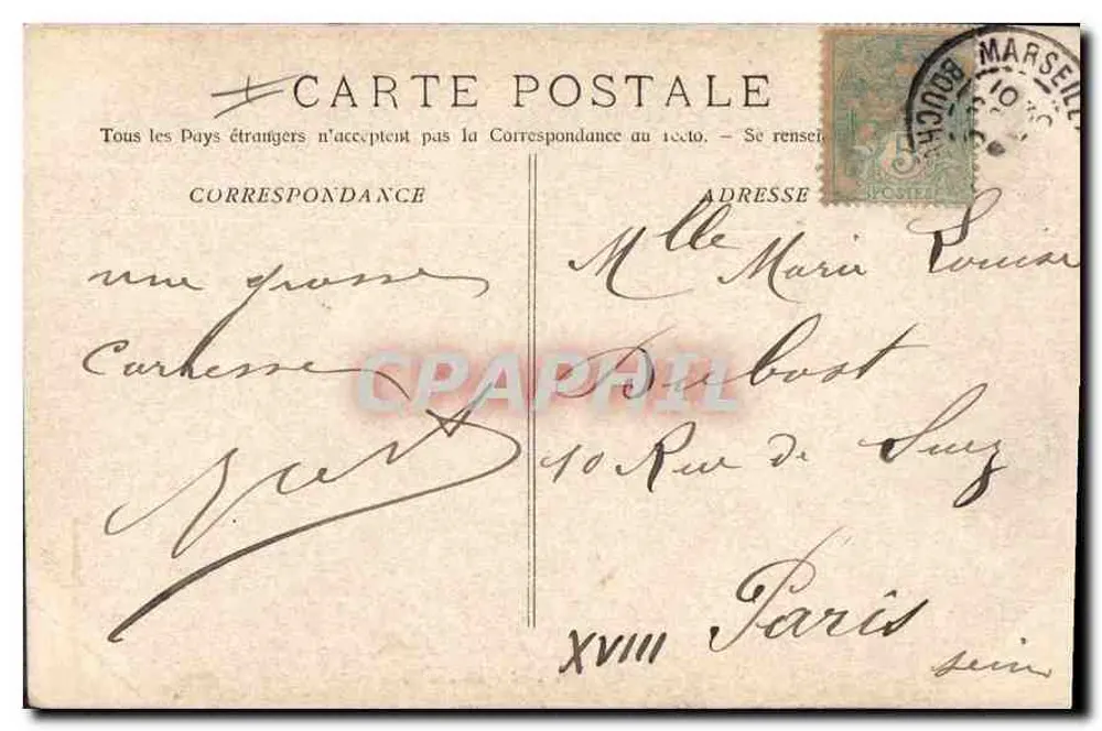 Marseille - La Mairie — Fototipie La Marseillaise, n°6 - Achterkant