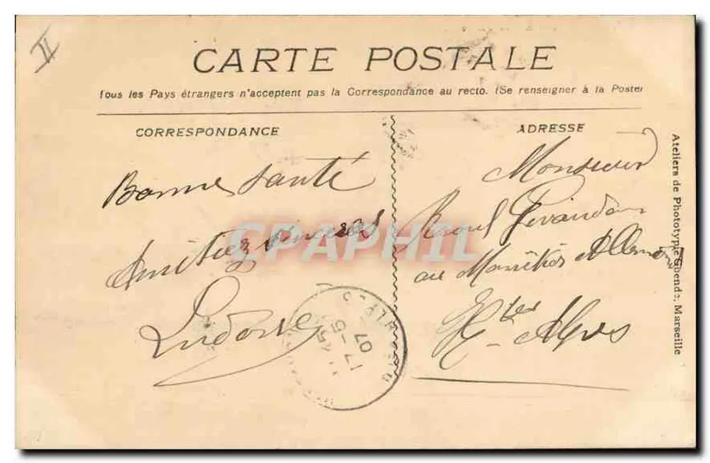 Farol de Marselha — Ste-Marie — Ateliers de Phototypie Gend - Verso