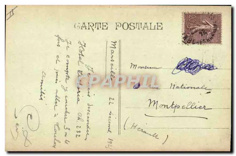 Marseille - Farol de Santa Maria — editor não identificado, número de série não visível - Verso