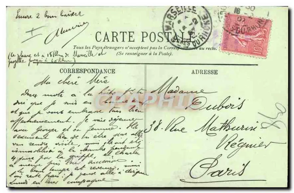 Marseille — O Farol de Palmier — LL - Verso
