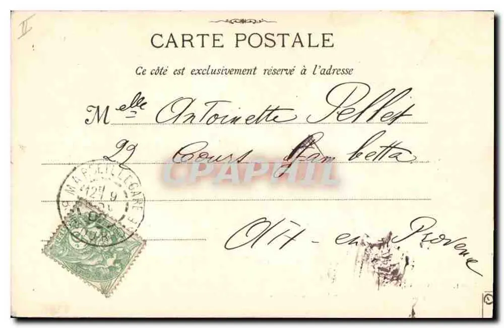 Marseille - 79 - De lantaarn van Ste. Marie — Fototypie E. Lacer, 19, rue Thubaudi - Achterkant
