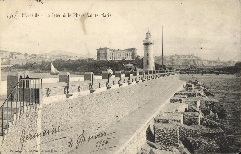 Marseille - Die Mole & der Leuchtturm Sainte-Marie — Phototyp. E. Lacour — n° 2517 - Vorderseite