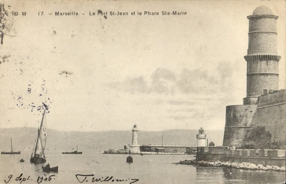 Marseille — Ansicht des Hafens St-Jean und der Leuchte Ste-Marie — G. M. 17 - Vorderseite