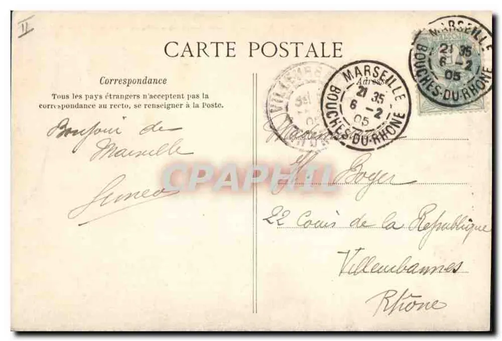 Marseille — Die Große Mole und der Leuchtturm Sainte-Marie — C. L. C. - Rückseite