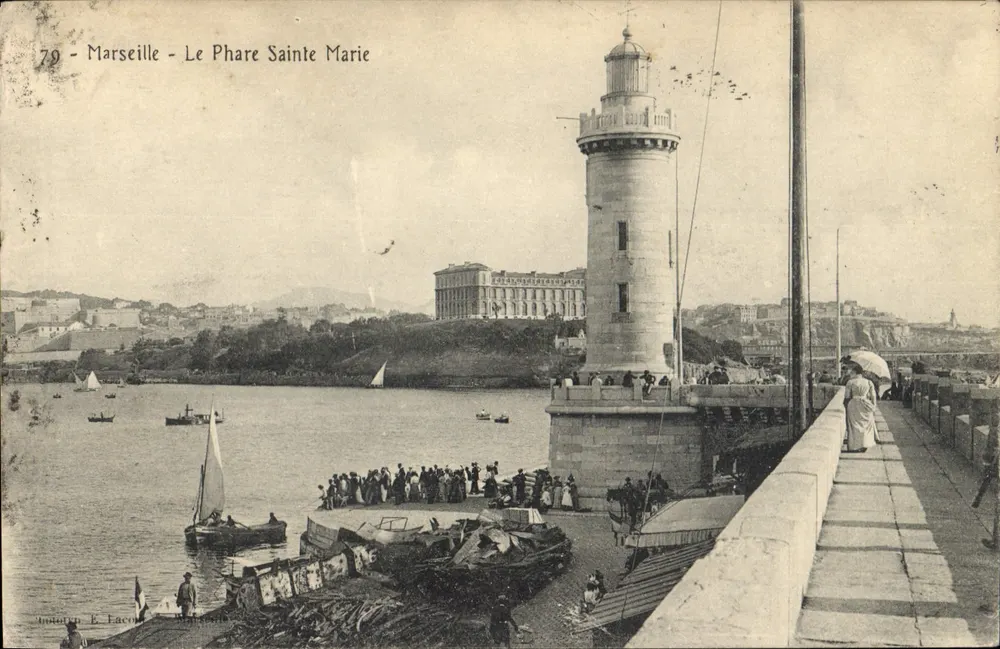 Marselha - O Farol de Santa Maria — editor E. Faco, n°79 - Frente