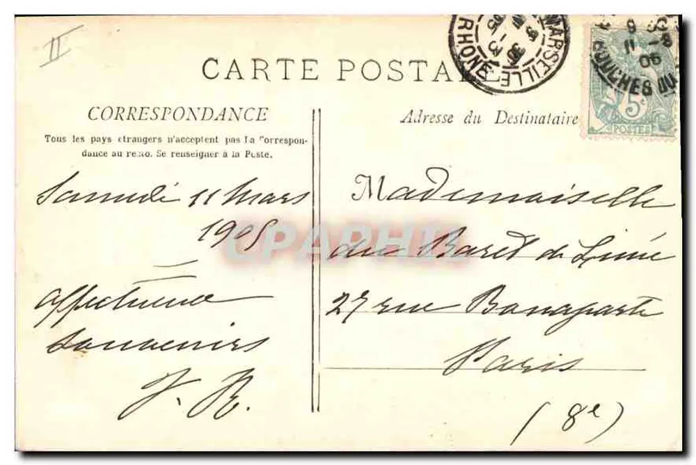 Marselha - O Farol de Santa Maria — editor E. Faco, n°79 - Verso