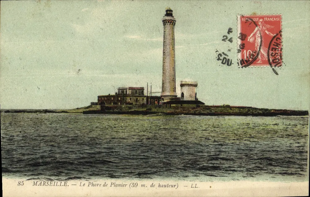Marselha — Farol de Planier (59 m. de altura) — LL. — Editor LL, n° 85 - Frente