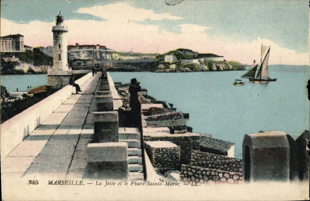 Marseille — Die Mole und der Leuchtturm Sainte-Marie — LL. N° 345 - Vorderseite