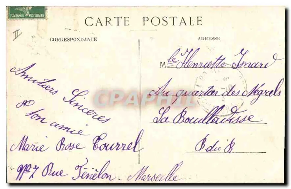Marseille — Farol Sainte-Marie — E. L. — n° 172 - Verso