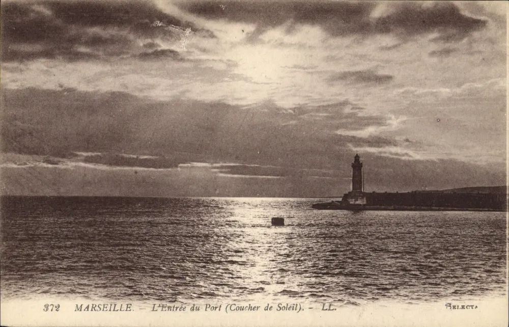 Marseille — Der Hafen (Sonnenuntergang) — Verlag LL. - Vorderseite