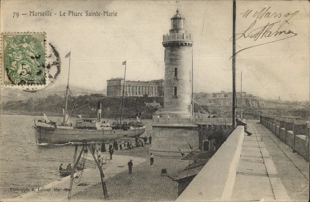 Marselha - O Farol de Santa Maria — Fototipia E. Lacour, n°79 - Frente