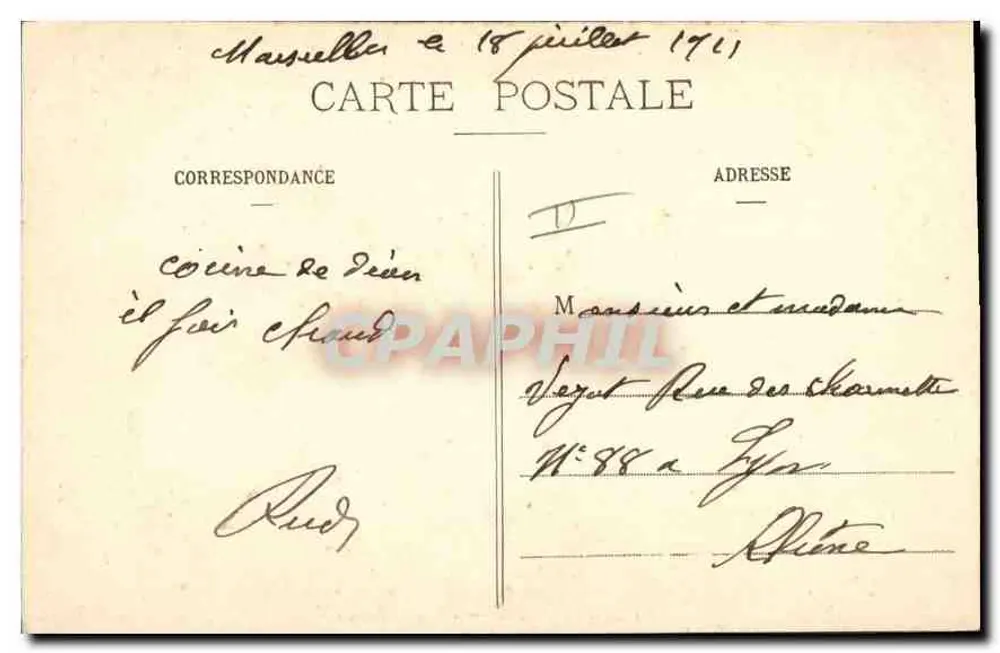 Marselha — Farol de Planier — Editor L. (nº 165) - Verso