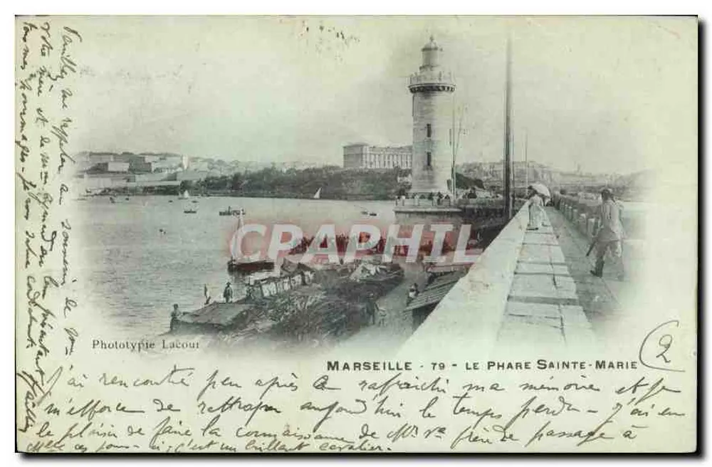 Marselha — Farol de Santa Maria — Phototypie Lacour, n°79 - Frente
