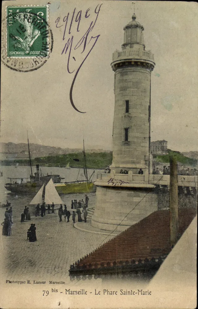 Marselha — Farol de Santa Maria — Fototipia E. Lacour, n°79 bis - Frente