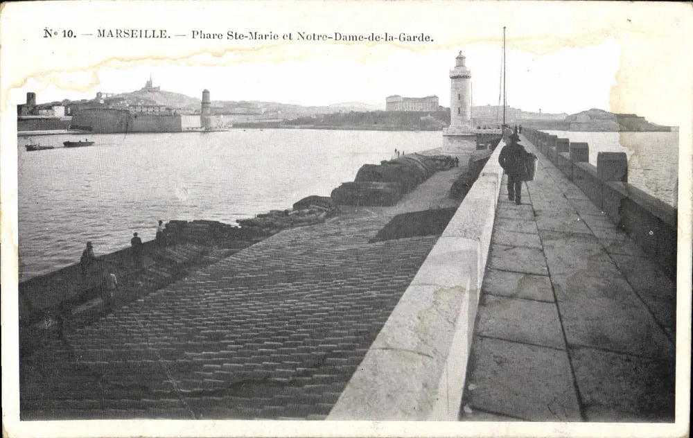 Marseille — Phare Ste-Marie et Notre-Dame-de-la-Garde — Édition C. Marseille, n°10 - Recto