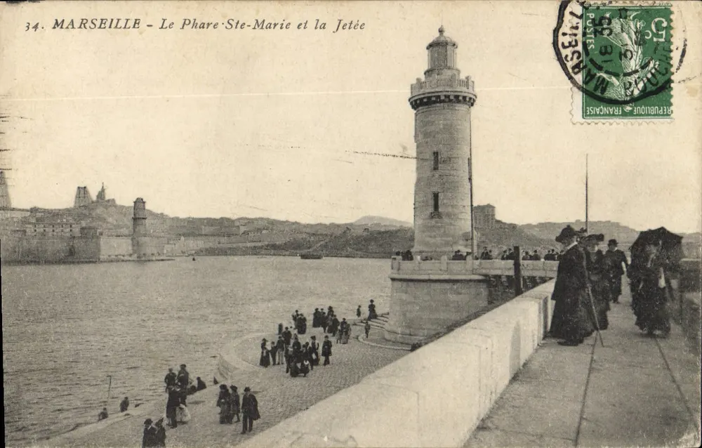 Marseille — Leuchtturm Ste-Marie und die Mole — Verlag nicht sichtbar, Nr. 34 - Vorderseite