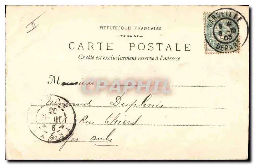 Marselha - O Farol de Santa Maria — Fototipia E. Lacour, 19 rue Thubaneau, n°79 - Verso