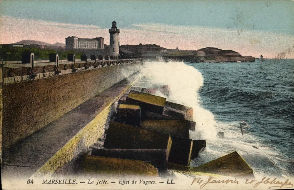 Marselha — A Dique — Efeito de Ondas — LL. — J. Lannier & J. Jolhanpa - Frente