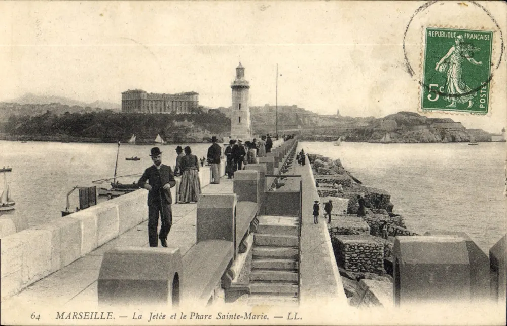 Marseille — Die Mole und der Leuchtturm Sainte-Marie — LL. — Nr. 64 - Vorderseite