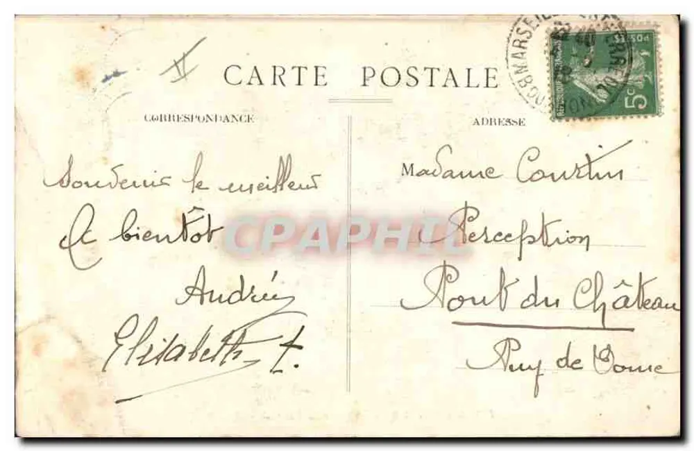 Marseille — Farol da Désirade — E. L. n°158 - Verso