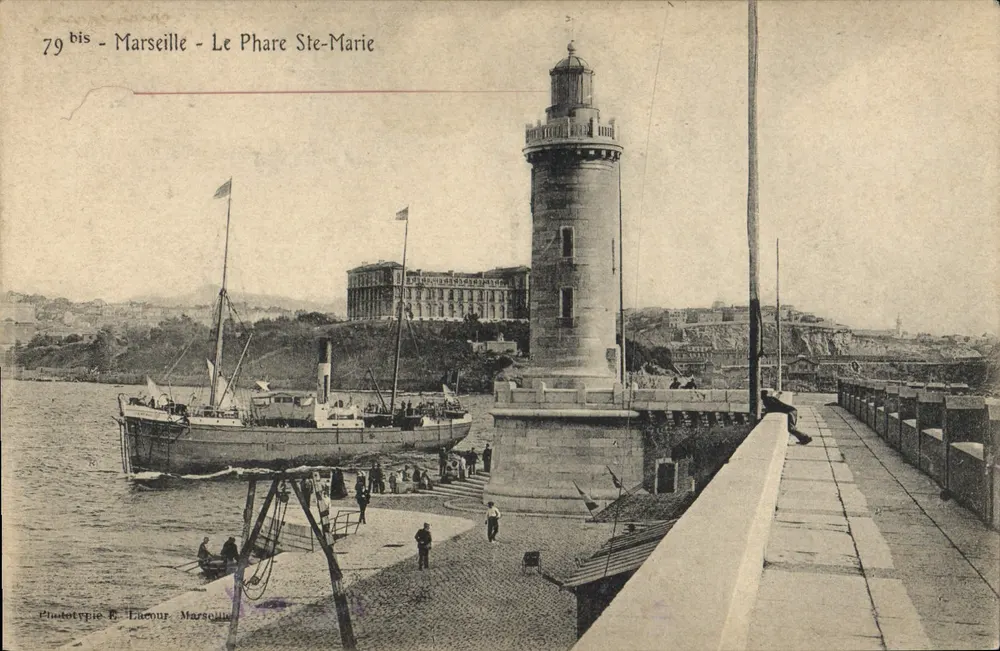 Marselha - O Farol de Santa Maria — Fototipia E. Lavour, n° 79 bis - Frente