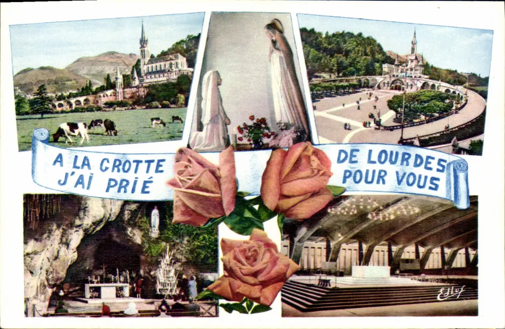 Lourdes — Die Grotte und die Basilika — Verlag Elyf, Seriennummer nicht sichtbar - Vorderseite