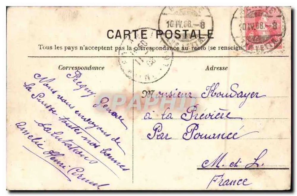 Morges e o Mont-Blanc — vista lacustre com montanhas no fundo — Charnaux Frères & C°, Genève, n° 5440 c. - Verso