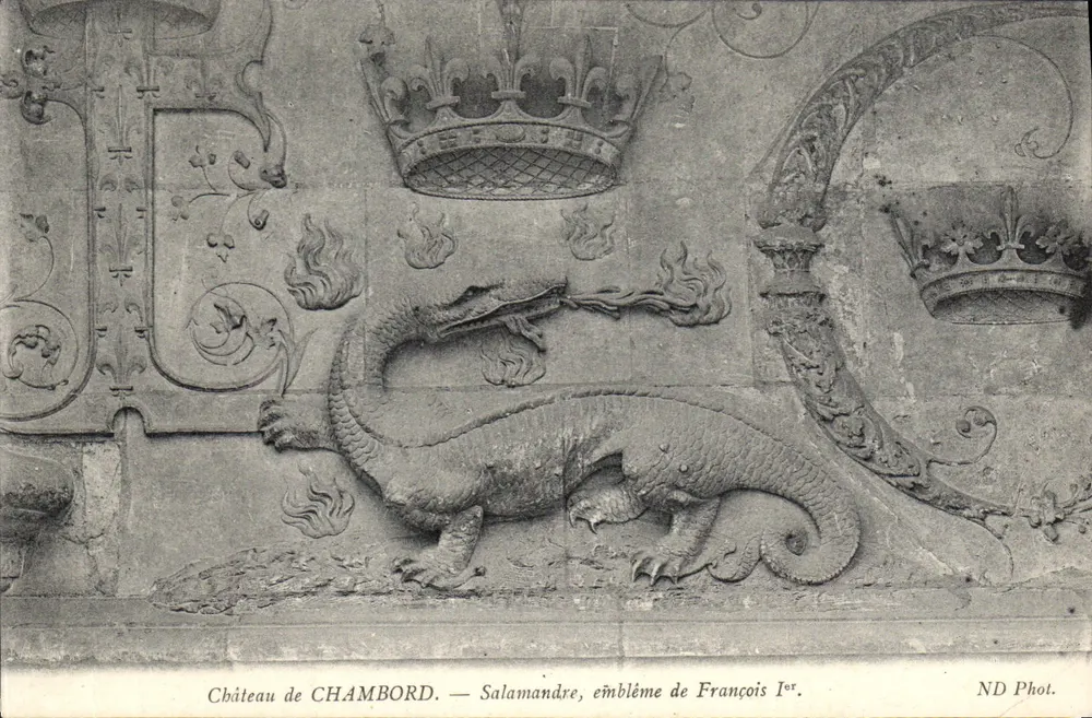 Schloss CHAMBORD — Salamander, Wappen von François I. — ND Fot. - Vorderseite