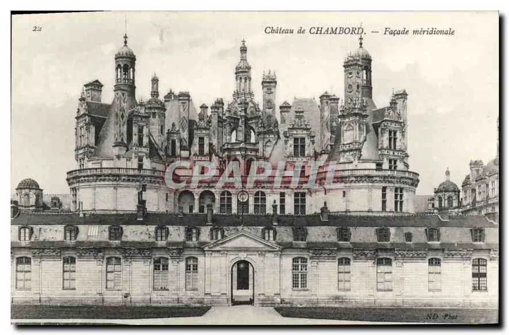 Castelo de CHAMBORD — Fachada meridional — ND Fot - Frente