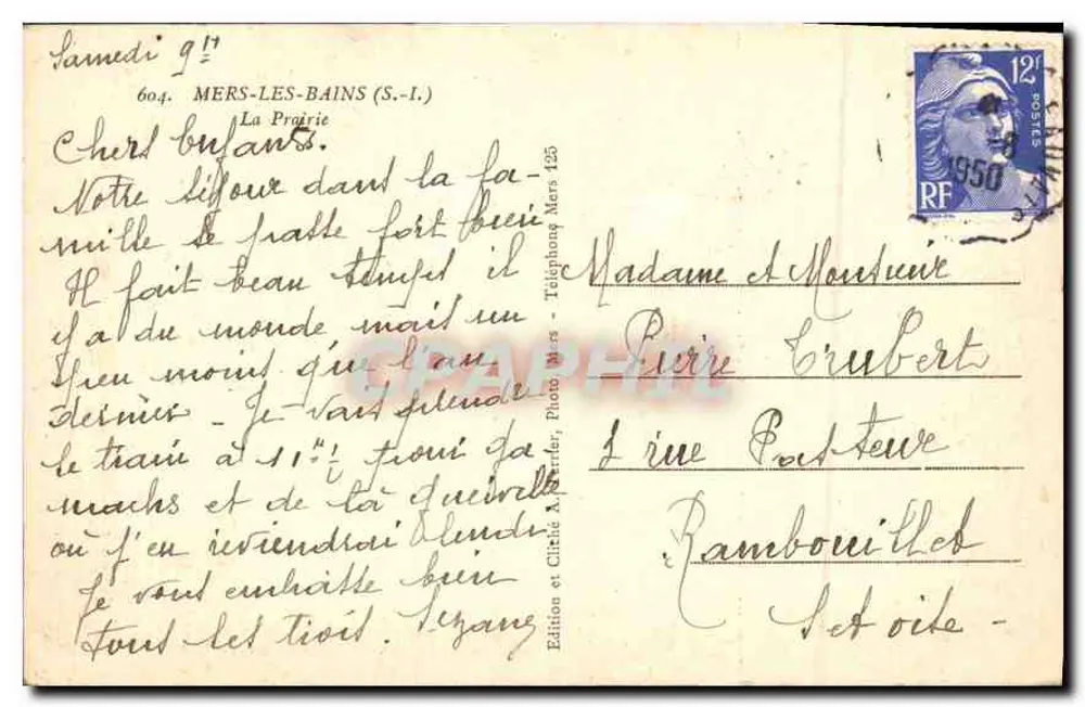 Mers-les-Bains — A Prairie — Edição A. Terric - Verso