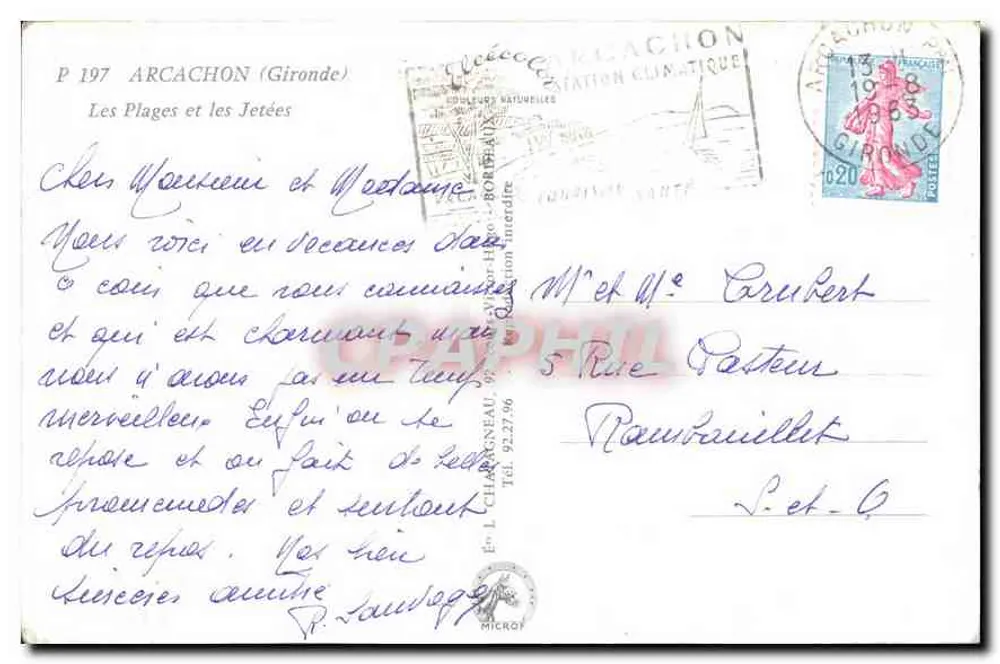Praia e pontão de Arcachon — Élécé — P 197 - Verso