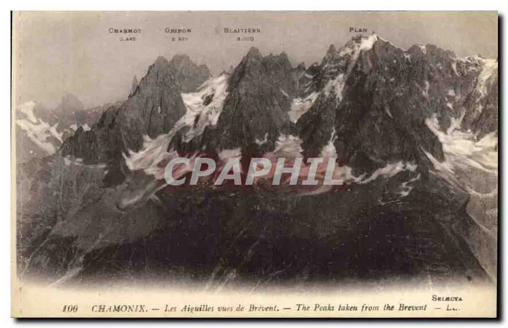 As Aiguilles vistas de Brévent — Chamonix — Selecta - Frente