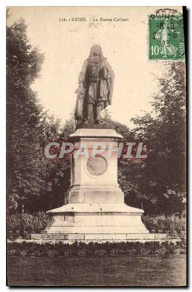 Reims — A Estátua Colbert — Editor: P. Hugon, n° 136 - Frente
